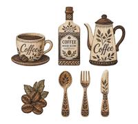Coffee Wall Decor - 2d Country Style Wooden Vintage Artwork Display