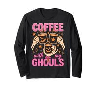 Coffee with My Ghouls Halloween Coffee Lover Manga Larga