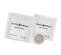 Coffee World, 100 cápsulas de café descafeinado - Cápsulas de papel filtro compostable ESE44 mm 7,5 g - cápsulas para Easy serving espresso