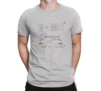 Coffee2+Milk=Energy T-Shirts for Men Energy=Milk X Coffee Vintage Pure Cotton tee Shirt Round Neck Short Sleeve T Shirt Grey S