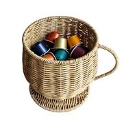 coffeePod Organizer | Cup Shape Desktop holder| Large Capacity Woven coffeeBasket | Ensures Easy Quick Access For A Fast Grab And Put Action, Ideal For A Busy Kitchen Where It Saves Your Daily Tim