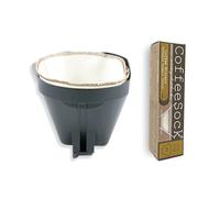 CoffeeSock Filtros de café reutilizables de algodón orgánico (Certificado por GOTS) cono 4 Natural