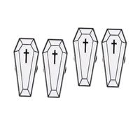 Coffin Brooches Women Red Pearl Wedding Boutonniere Halloween Clothing for Men Gothic Brooch Hat Pin Alloy