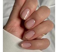 Coffin False Nails French Short Press on Nails Ballerina Acrylic Stick on Nails Pure Color Fake Nails 24pcs for Women and Girls, with solid glue, nail lamp(L)