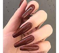Coffin False Nails Press on Nails French Long Fake Nails Ballerina Acrylic Stick on Nails 24pcs for Women and Girls (Color : Pink, Size : I)