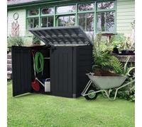 Coffre de almacenamiento exterior KETER de resina 1200 litros Negro y gris - Guarda Basuras o bicicleta