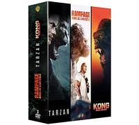 Coffret Action Grands singes - Collection de 3 films - Rampage - Hors de contrôle + Tarzan + Kong [DVD]
