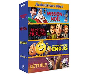 Coffret Animation 4 films : Mission : Noël + Monster House + Le Monde secret des Emojis + L'Étoile [Francia] [DVD]