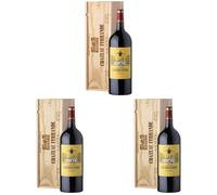 Coffret Cadeau Caisse Bois - MAGNUM Château Ferrande - AOP Graves - Vin Rouge - 1,5 L (Paquete de 3)