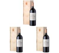 Coffret Cadeau Caisse Bois - MAGNUM Château Latour Camblanes Seigneurie de Camblanes - AOP Cadillac Côtes de Bordeaux - Vin Rouge - 1,5 L (Paquete de 3)