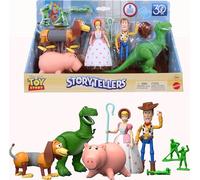 Mattel Disney Pixar Storytellers Pack Figuras, Toy Story 4 Inch Scale Multipack, Woody Rex Slinky Dog Hamm Bo-Peep & 4 Army Men