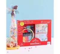 Coffret Je découvre la broderie: Coffret avec 1 livre, 10 échevettes, 1 tambour en bois, 1 aiguille