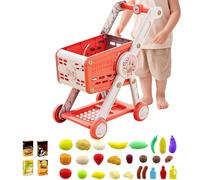 Coffret Jeu De Rôle Épicerie - Caddie Jouet Enfant Avec Accessoires Alimentaires | Cuisine Pour Filles Et Garçons, Chariot De Courses Jouet Avec Aliments Imitation Apprentissage Dès 1 An