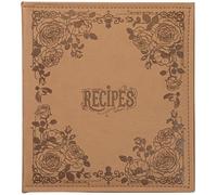 COFICE Libro de recetas para escribir en tus propias recetas, carpeta de anillos de recetas de 8.5 x 9.5 pulgadas con cubierta de piel sintética sintética, tarjetas de 4 x 6 y separadores con pestañas