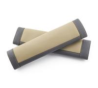 COFIT Almohadilla Cinturon Coche Protector Seguridad Microfibra Antiescape Silla Cubre Cinturón Cómoda, 2 Piezas, Beige