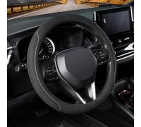 COFIT Funda Volante Coche de Microfibra Tipo Ante, Ajuste Universal para Redondos 37-38 cm, Protector Cubre Interior Antideslizante, Negro