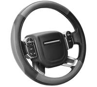 COFIT Funda Volante Coche Universal, Antideslizante Cubre Volante Microfibra Cuero Negro y Gris L 39-40.5cm