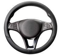 COFIT Funda Volante Coche Universal Protector Volante Transpirable y Antideslizante Cubre Microfibra Cuero M 37-38cm Negro