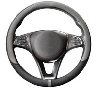 COFIT Funda Volante Coche Universal Protector Volante Transpirable y Antideslizante Cubre Microfibra Cuero M 37-38cm Gris y Negro