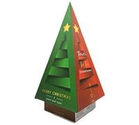 Cofre Árbol de Té de Navidad | 32 Bolsitas Piramidales | 4 Tés Festivos | Blanco, Verde, Sencha, Lichi | Regalo Gourmet y Elegante | Edición Limitada de Fiestas