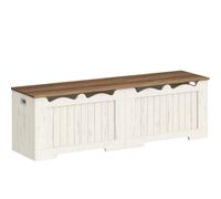 Cofre de almacenamiento de 59", baúl de almacenamiento extragrande con 2 bisagras, de madera, organizador de cofre con abatible, para zapatos para recibidor, dormitorio, , / , baúles