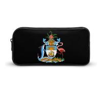 Cofre de armas de las Bahamas divertido estuche para lápices de alta capacidad, bolsa de papelería, organizador de cosméticos para hombres y mujeres, Estilo:, 22*12*5cm, MHXYZHW