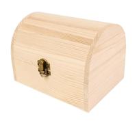 Cofre de madera, caja de madera sin terminar Caja de tesoro de portátil sin pintar Vitrina de joyería para pasatiempos artísticos Favor de fiesta DIY 6.3 * 4.8 * 4.5 pulgadas para uso diario