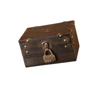 Cofre de madera con temática pirata vintage con código secreto para almacenamiento misterioso y decoración del hogar, uso diario, caja de madera hecha a mano