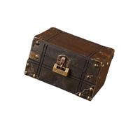 Cofre de madera con temática pirata vintage con código secreto para almacenamiento misterioso y decoración del hogar, uso diario, caja de madera hecha a mano