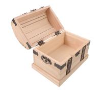 Cofre de Madera sin Terminar con Cerradura para Recuerdos y Joyas | Madera Beige, Tapa con Bisagras y Cierre Frontal, Estilo Rústico Vintage para Fotos, Celebraciones y Manualidades