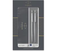 Cofre de regalo - PARKER - Jotter - Bolígrafo de acero CT - Recarga azul - Portaminas 0,5mm