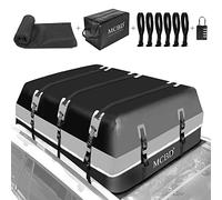 Cofre de Techo 736L, Bolsa de Techo Grande Impermeable de Caparazón Blando con 10 Correas Reforzadas 6 Ganchos de Puerta para Todos los Vehículos SUV con/Sin Baca de Techo, Gris