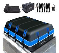 Cofre de Techo 736L, Bolsa de Techo Grande Impermeable de Caparazón Blando con 10 Correas Reforzadas 6 Ganchos de Puerta para Todos los Vehículos SUV con/Sin Baca de Techo, Azul