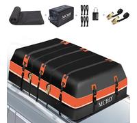 Cofre de Techo, 849L Bolsa de Techo Grande Impermeable de Caparazón Blando con 2 Correas de Trinquete 10 Correas Reforzadas 6 Ganchos de Puerta para SUV Furgoneta con/sin Baca, Naranja