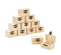 Cofre de Tesoros de madera sin terminar, 12 pequeñas cajas de madera con tapas, Manualidades, Decoración