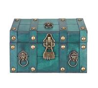 Cofre del Tesoro, Caja Decorativa de Estilo Vintage con Cerradura de Combinación, Cofre del Tesoro de Madera para Manualidades Keepsakes Pirata, Fiesta en Casa Temática (Verde)
