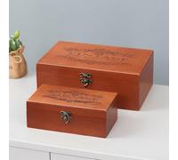 Cofre del tesoro de madera con cerradura en diseño retro perfecto para guardar recuerdos especiales (M)