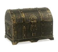 Cofre del Tesoro para niños, Caja de Tesoro Pirata de plástico con Cerradura, Caja de Cofre Vintage, 5.5x3.8x3.7 Pequeño para Accesorios de Fiestas de Fiestas decoración, Juguetes