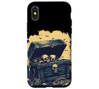 Cofre del tesoro pirata dorado para un hallazgo legendario Carcasa para iPhone X/XS