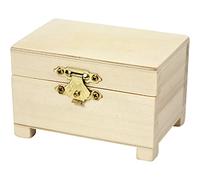 Cofre del tesoro, tamaño 6 x 9 x 6 cm, madera emperatriz 1 pieza