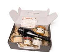 Cofre La Rhune - Relais Gourmet | Foie Gras Entero Natural, Foie Gras al Armagnac, Aperitivo Gourmet al Armagnac, Quintessence de Magret Ahumado y Champagne | Sin Conservantes, Aditivos ni Colorantes