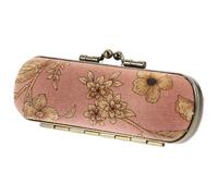 Cofre Maquillaje Adolescente Rosa, Organizador de Lápiz Labial Retro | Estuche Portátil con Espejo, Aleación de Aluminio y Vidrio, Ligero para Viajar y Fiesta