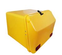 Cofre Portaequipajes Moto Ciclomotor Quad de Fácil Montaje, 50x50x42 cm, Cajón Gran Capacidad Apto para Alimentos, Reflectantes Homologados, 75 litros, Caja Baúl Reparto Moto (Color Amarillo)