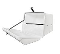 Cofre Portaequipajes Moto Ciclomotor Quad de Fácil Montaje, 50x50x42 cm, Cajón Gran Capacidad Apto para Alimentos con Bandeja y Reflectantes Homologados, 75 litros, Caja Baúl Moto (Color Blanco)