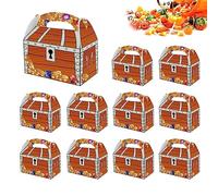 Cofre Tesoro Fiesta Pirata 10 Piezas Tesoro de Cartón Pirata Cajitas Caramelos Cofre Pirata Tratar Cajas Pirata Cofre del Tesoro para Niños con Asa para Cumpleaños Infantiles o Fiestas de Lemas