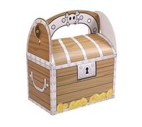 Cofres del tesoro de cartón,Caja de golosinas de cartón de fiesta de 10 piezas con mango | Cajas de dulces piratas con elementos de cráneo y monedas de oro para juego escolar, espectáculo de teatro