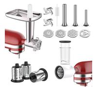 COFUN Accesorios para Picadora de Carne y Cortador de Verduras para Kitchen Aid, Incluye Accesorio para Picar Carne y Juego de Cortadores de Verduras