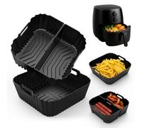 Cofvetia 3 Piezas Moldes Silicona Freidora de Aire, Accesorios Freidoras de Aire para Cosori 4.7L - 6.5L, Bandeja Accesorios Reutilizables de Air Fryer para Ninja Max Pro 180eu 6.2L, Tefal