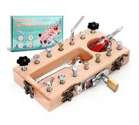 Cofvetia Herramientas Juguetes Niños de 3 4 5 Años, Juegos de Construcción Montessori, Madera Juegos Educativos para Niños, Bricolaje Juguetes para Promover Habilidades Motoras para Niños y Niñas