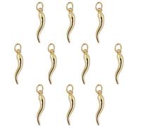 COGCHARGER 10 Piezas por Caja Colgantes de Chile Chapado en Oro de 18 Quilates Amuletos Cornuto Amuletos Protectores Regalos de Nacimiento Para Collar, Pulsera JoyeríA